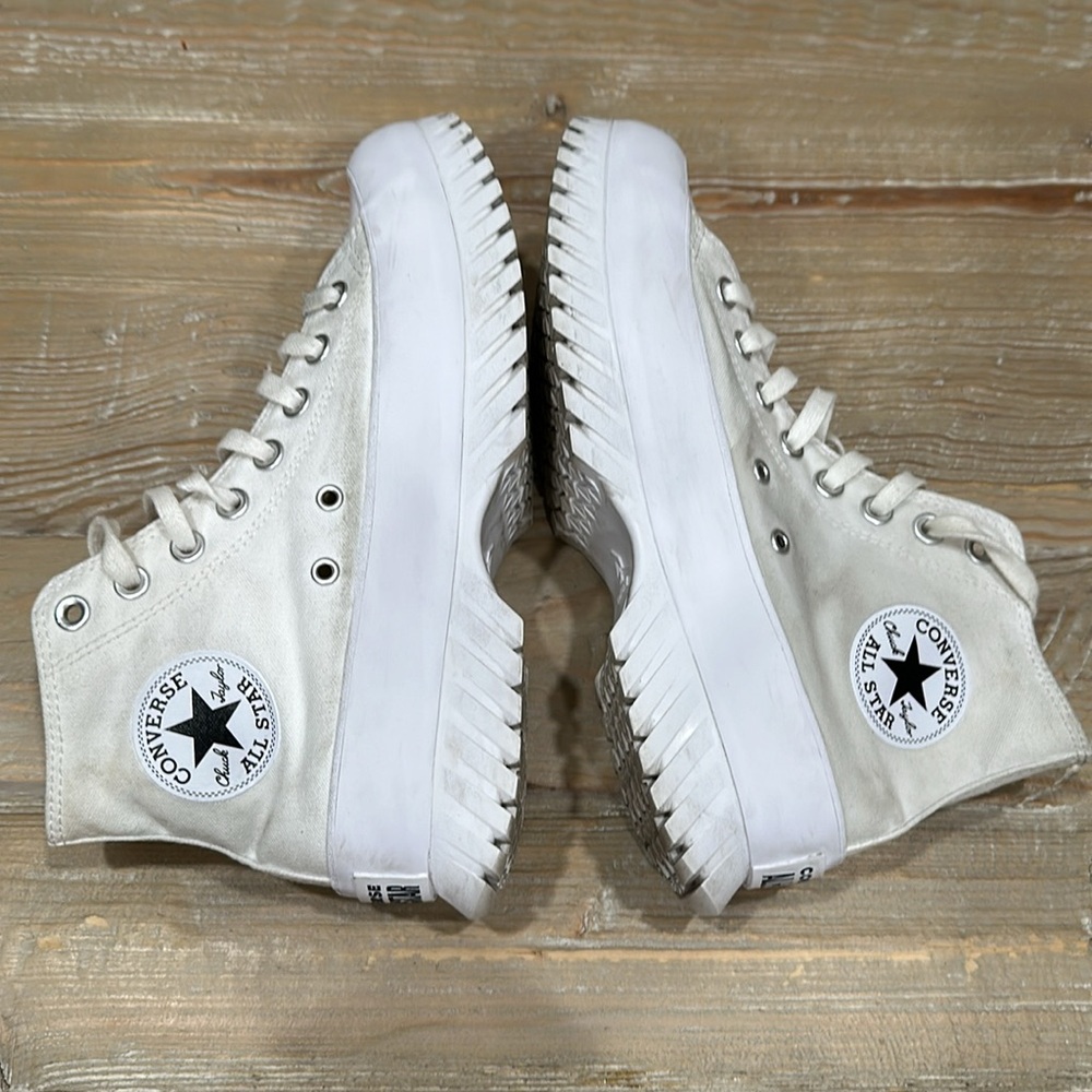 Converse High Top Lugged Leather Trainers - Picture 5 of 12
